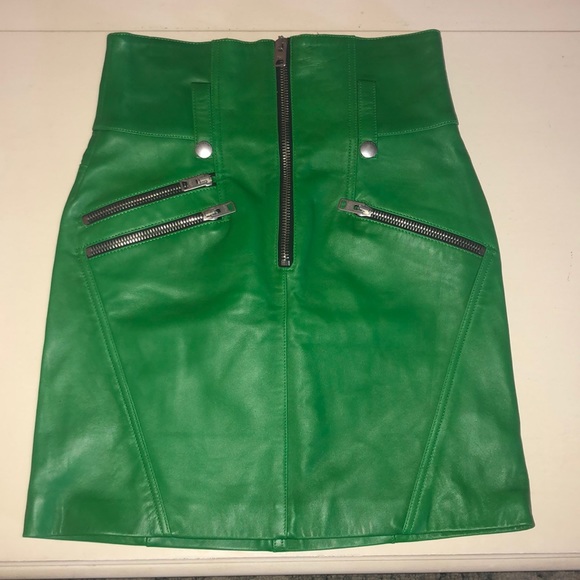 Coach Dresses & Skirts - NWOT Coach high waist leather moto skirt